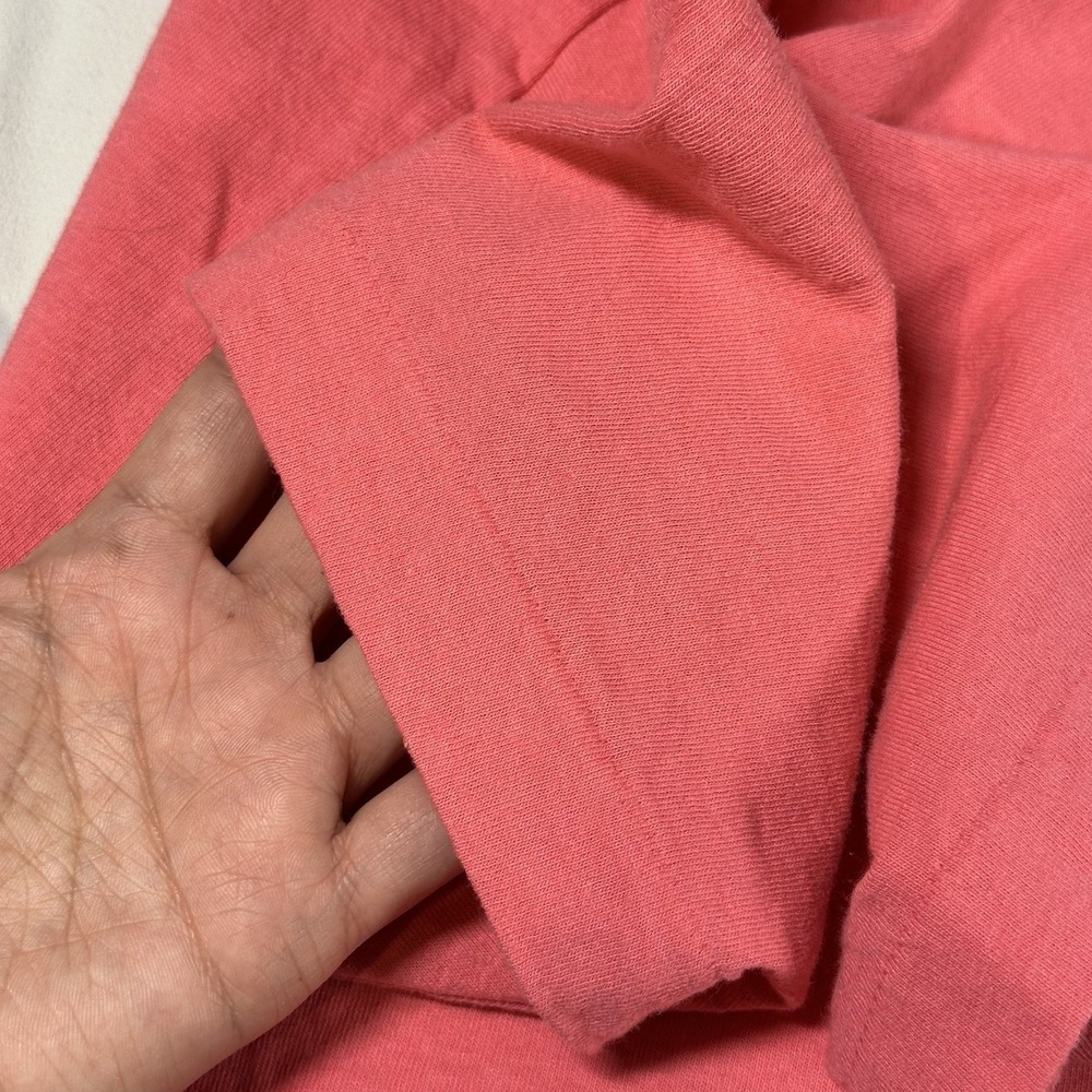 Vintage Pocket T-Shirt Fruit Of The Loom Single Stitch Pink Large Unisex - Picture 4 of 10